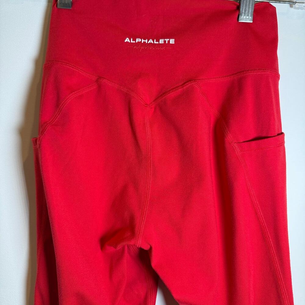 Alphalete Alphaluxe Women Leggings Red Small